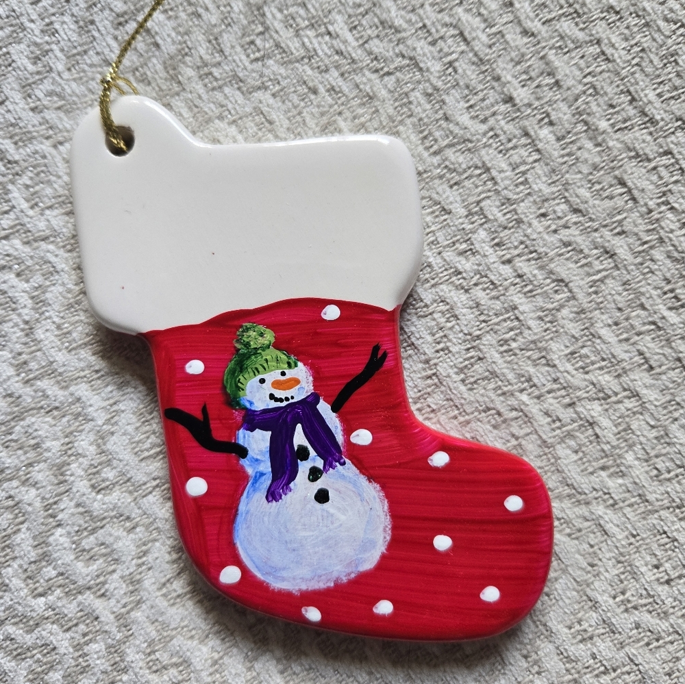 Handpainted Christmas Stocking Ornament